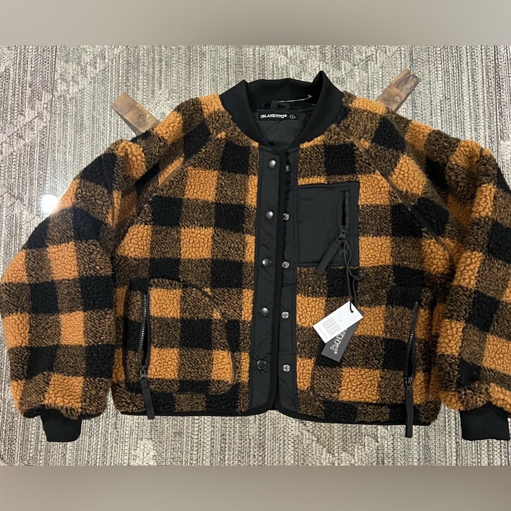 New [BLANKNYC] checkered Fleece Zip Jacket.